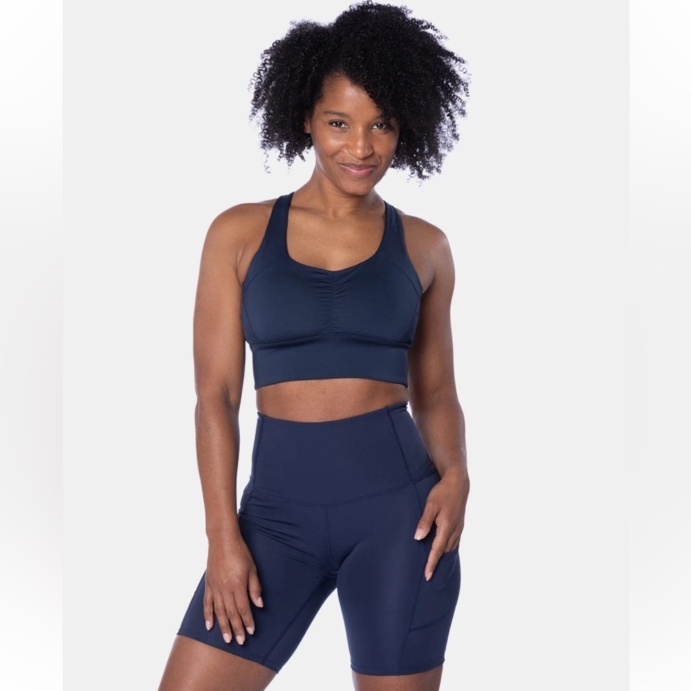 Handful High Five High Waisted Biker Shorts Size S In Night Swim Navy